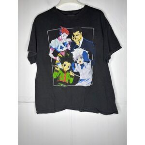 Hunter x Hunter Anime Graphic T-Shirt XLT Black Gon Killua Kurapika Leorio Tee